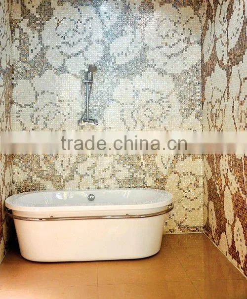 Mother of pearl mosaic tile with pattern design-art mosaic