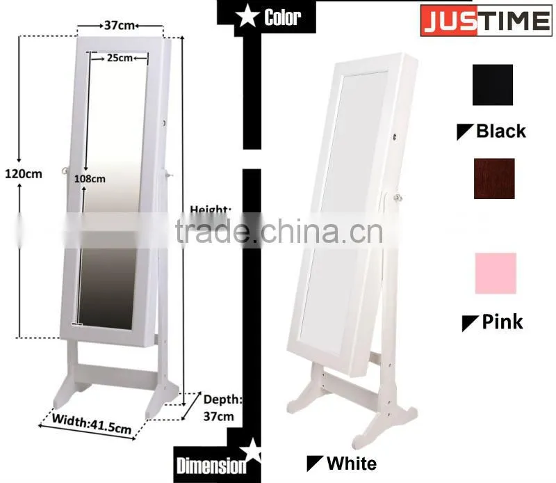 Dressing mirror cabinet, Jewelry cabinet with dress mirror