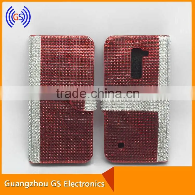 Customized Flip Bling Bling Crystal Rhinestone Cell Phone Cases For LG K4 K7 K10