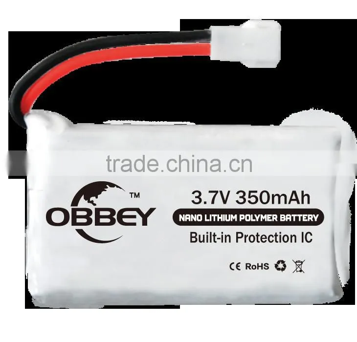 3.7V 350mAh 1S mini lipo battery for RC drone