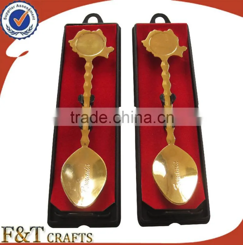 Custom plating nickle bank souvenir spoon for wholesales