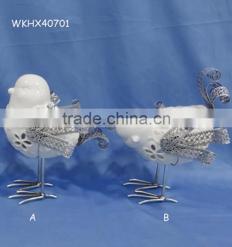 Ceramic bird modern christmas table decorations