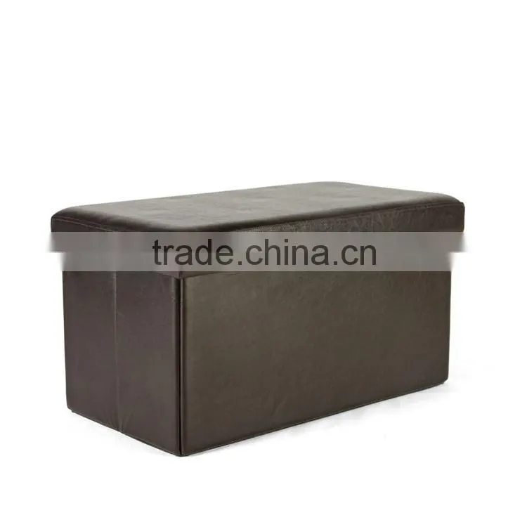 furniture promotional wooden seat cube leather folding stool