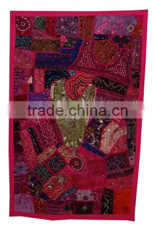 Indian Hand Embroidered Cotton Tapestries Wall Hanging tapestry / wall hanging