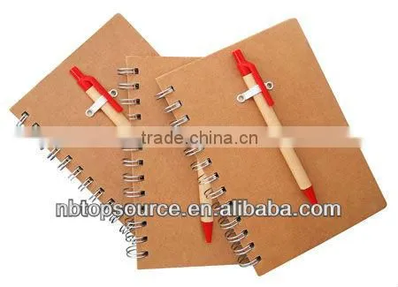 New Design! Recycled Notebook with Pen