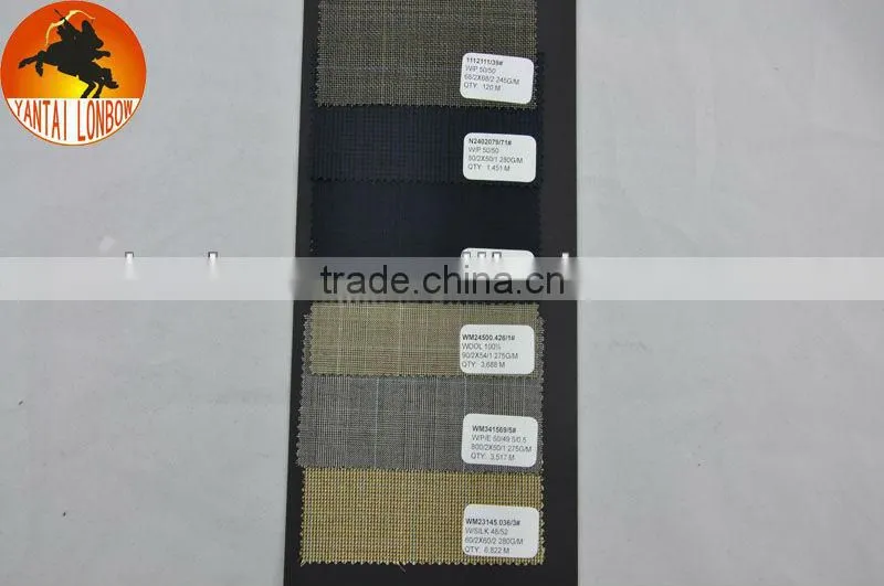 wholesale check worsted wool silk men's jacketing fabric