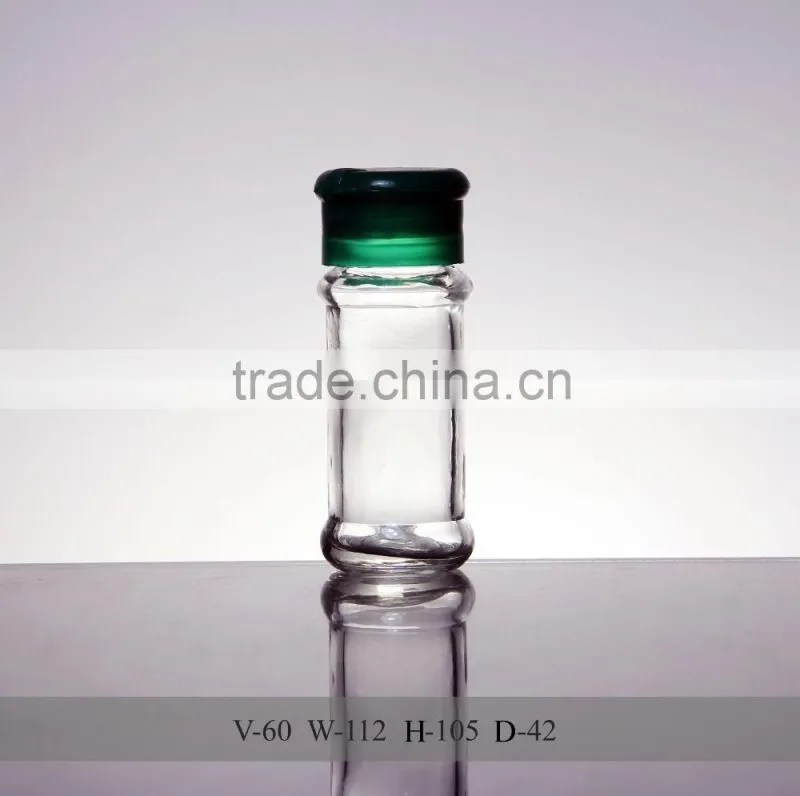 Manufacturer Sales Glass Spice Shaker Bottles/ jars 80ml