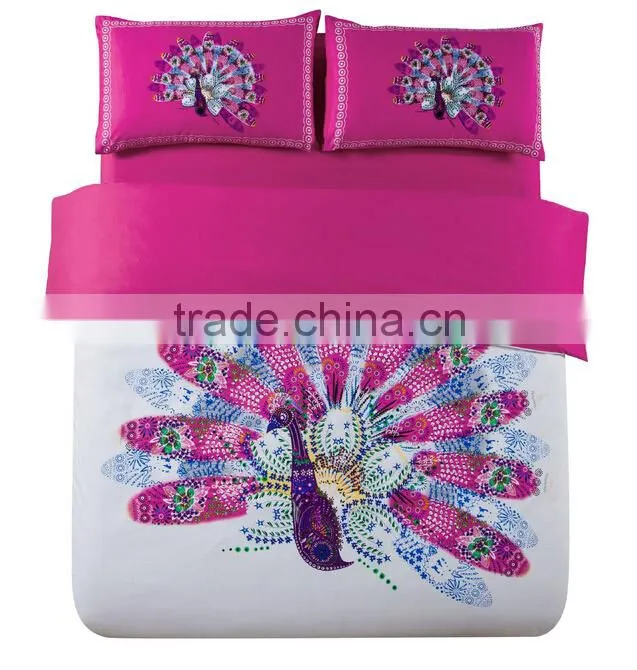 high quality cotton bedding set, embroidery and printing