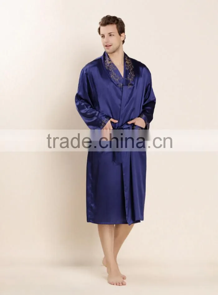 100% silk 19mm charmeuse Men's silk robe
