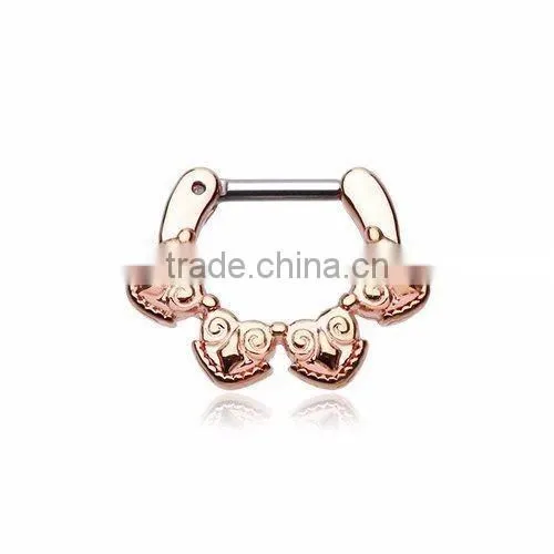Septum Clicker Tribal Tetra Septum Ring Jewelry