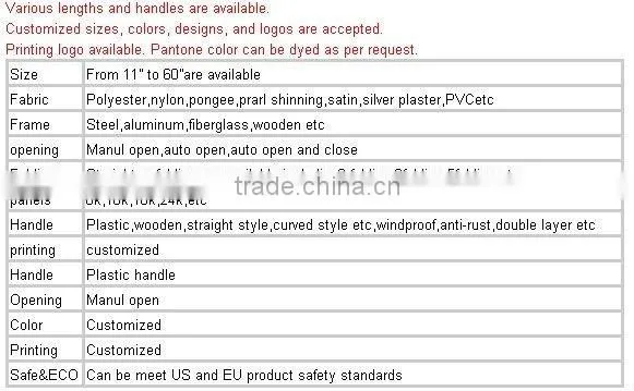 rain fiberglass promotion umbrella
