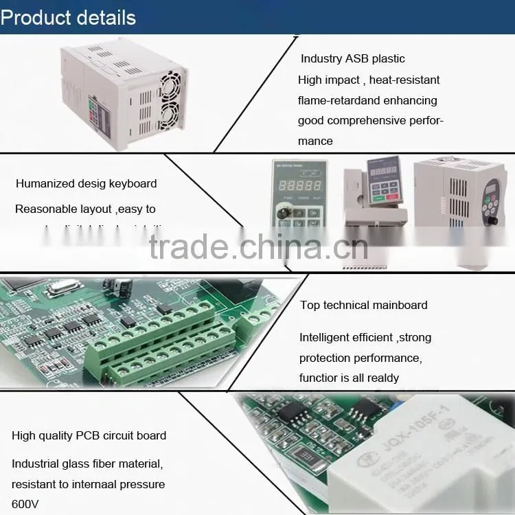 1 to 3 pase motor 0.75kw AC variable speed 220v to 380v frequency converter