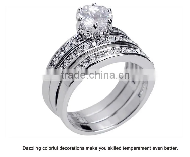 3pcs/Set 18kgp Jewelry Gold Rings Price With Stones