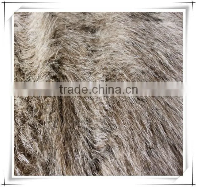 RY15092113 long pile brown fake fur fabric