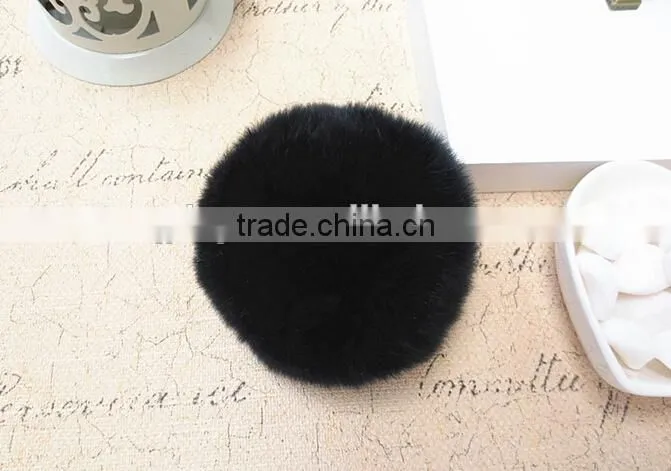 Real Fur Ball Key Chain / Fur Ball Keychain / Rex Rabbit Fur Pom Poms