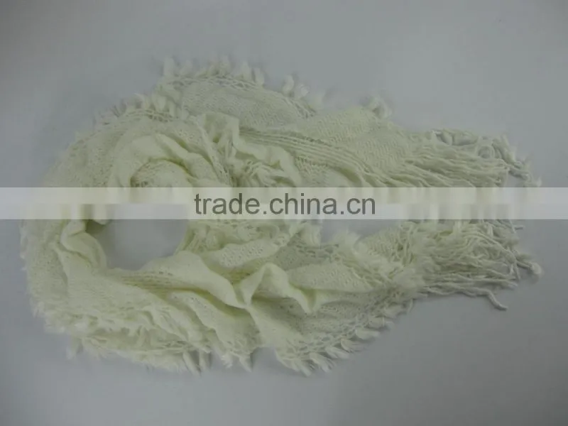 IN STOCK! wholesale cheap white elastic scarves with fringes