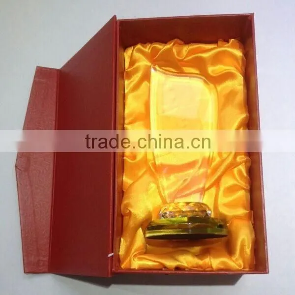 glass art crystal trophy