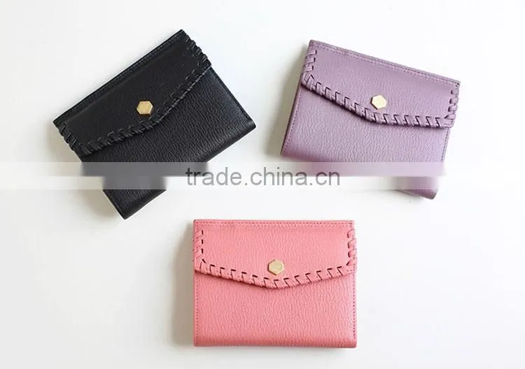 Leather weaving design women best felt wallet