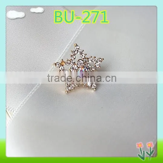 2016 fashion sale rhinestone star shaped button for decoration