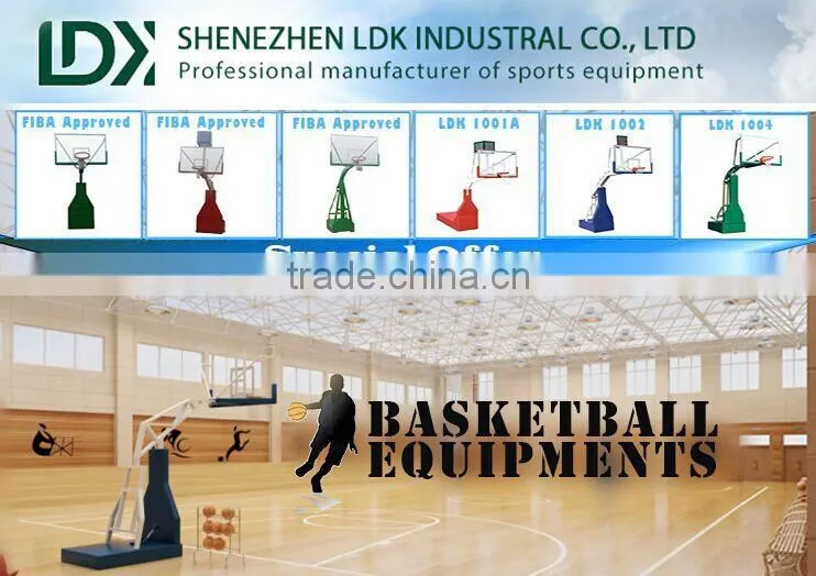 Indoor hydraulic basketball hoop