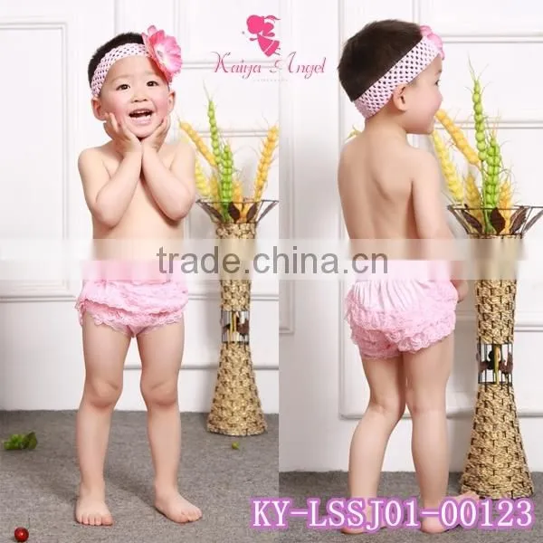 2016 design cheap hotsale lace solid color bloomers for kids