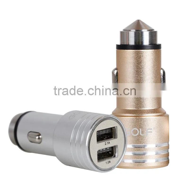 Metal Quick Charge 2.0 Car Mobile Charger Dual USB Output Quick Charge USB For Tablets ,mobile phone