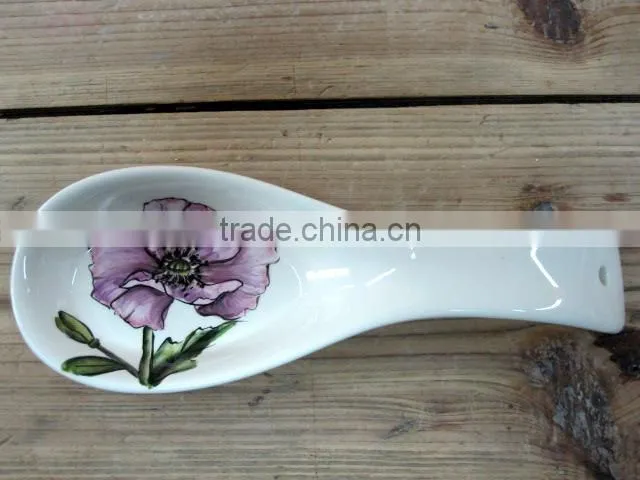 Hand paint ceramic spoon rest
