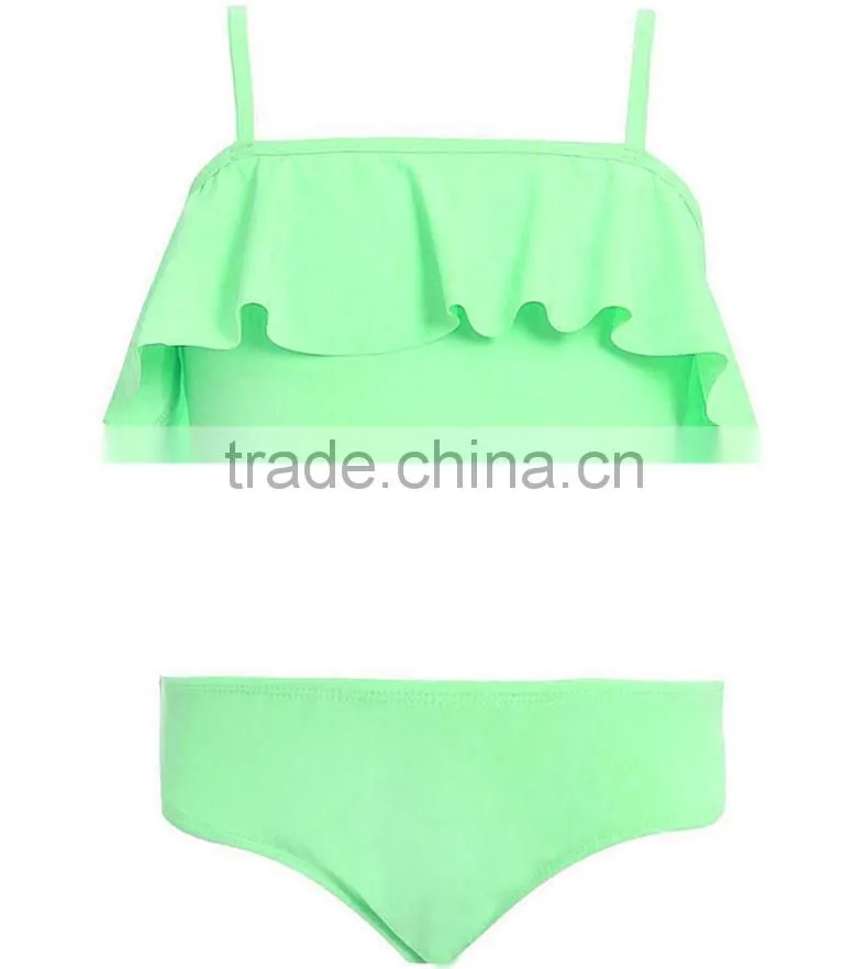 Comfortable nylon big flounce importers lovely girls 7-16 swimwear for kids