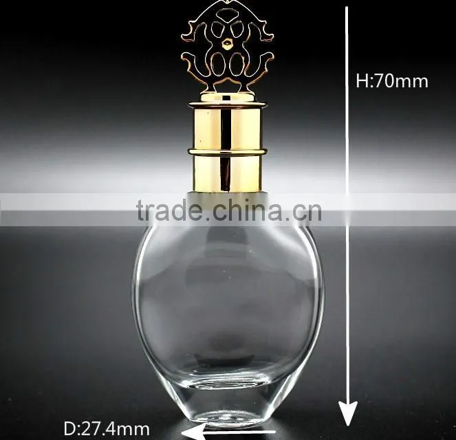 25 ml transparent round small capacity 13mm nick size glass perfume bottles