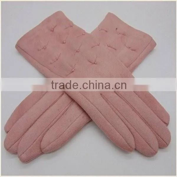 2016 NEW Fashional Cherry Thinsulate Suede motorcycle Gloves For Girls