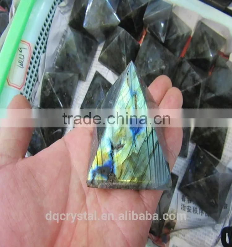 Natural healing rock rough Labradorite pyramid cut stone