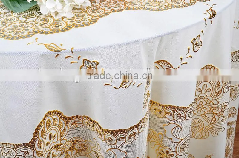 GOLDEN Crochet Vinyl Lace Table cloth - 60*90"