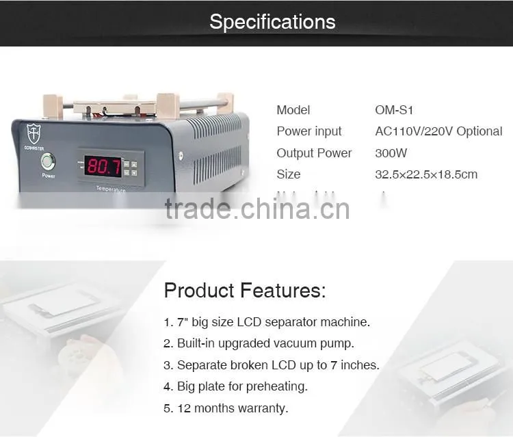OM-S1 Latest LCD Touch Screen Glass Separator Machine LCD Repair Machine