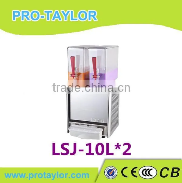 2014 Table model refrigerated drink juice dispenser price (LSJ-10L*2)