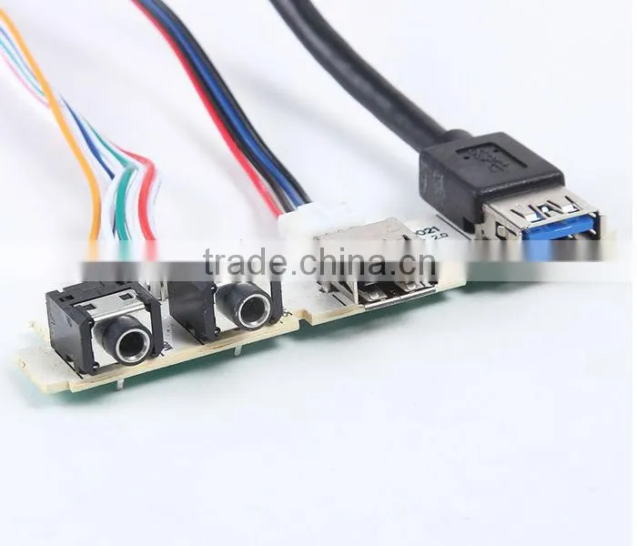 USB 3.0 Panel mounted cable adding two USB ports and audio port for PC