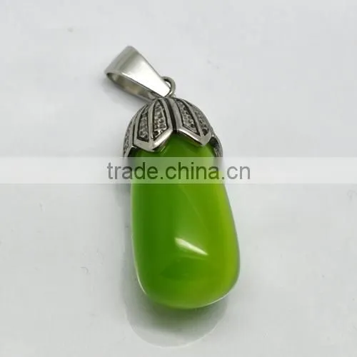 New Arrival Stainless Steel Gold Flower Crystal Pearl Pendant For Lady