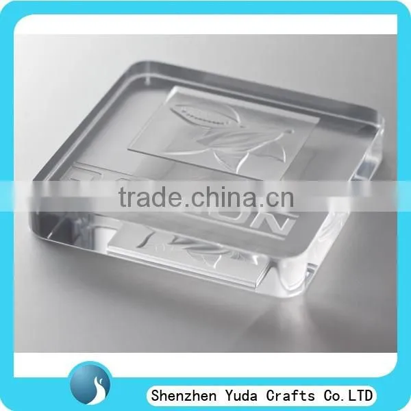 custom clear and colored cast acrylic block , engraved plexiglass logo block, silk-screen printing perspex brick 20-50mm thick