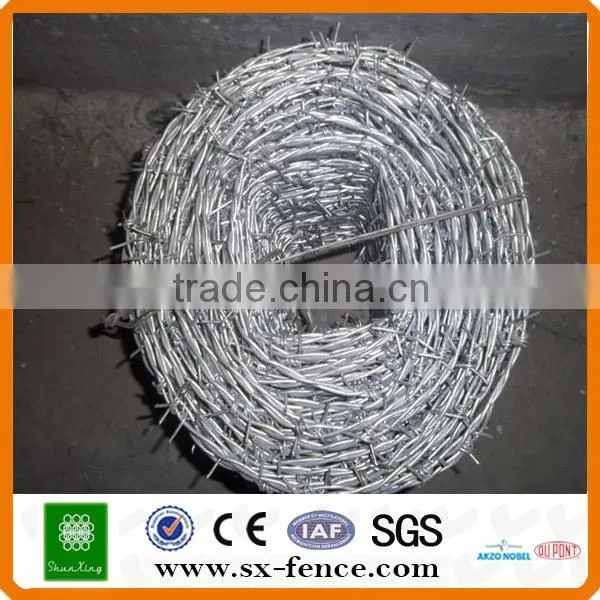 ISO,SGS,BV Anping shunxing factory high quality galvanized barbed wire