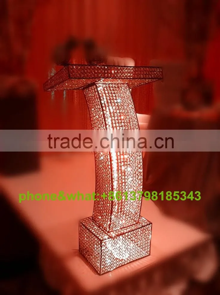wedding Crystal Podium Pillar, Decorative Podium on square pillar, stage podium