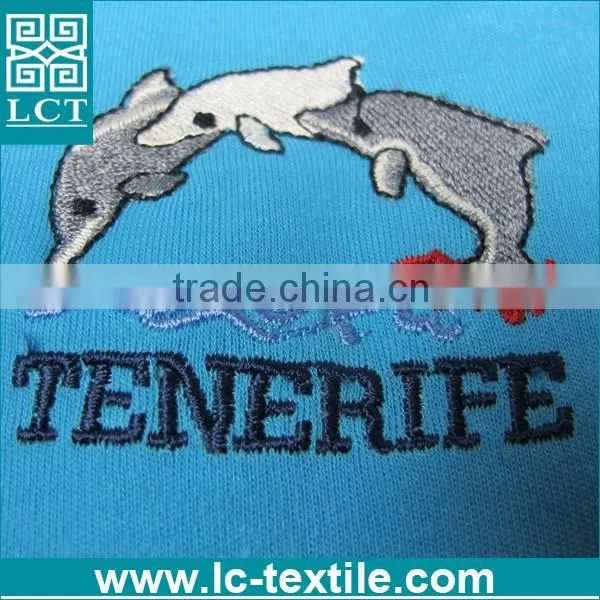 Hot China Products blue color embroidered cotton plain tshirt