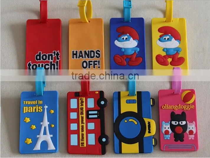 Personalized national flag soft pvc travel for travel/airline travel luggage tag