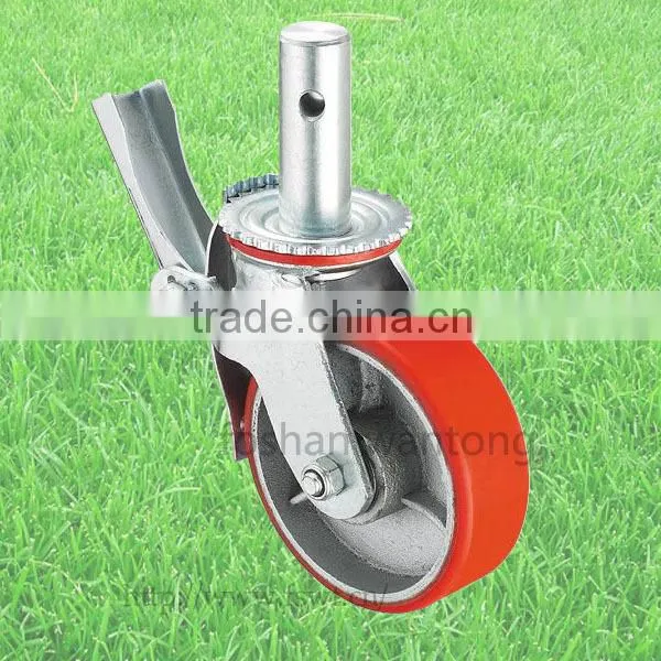 Top Plate Fixed Industrial Casters Heavy Duty Pu Wheel For Trolley