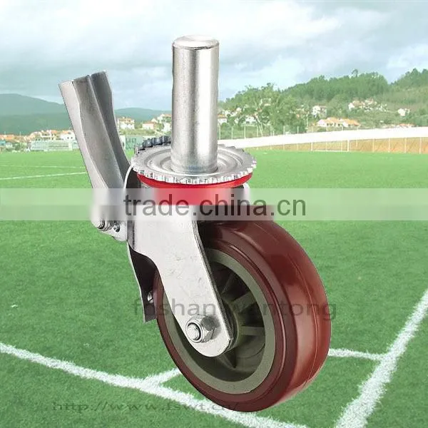 Brown PVC Heavy Duty Fixed Industrial Caster Wheel