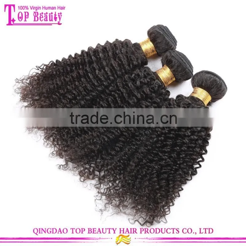 Qingdao Factory Malaysian Virgin Afro kinky Human Hair Weave Natural Black Kinky Curly Hair