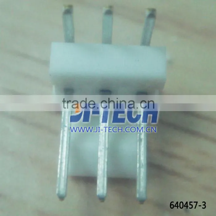 2.54mm pitch PCB wire to board connector TE 3P MAT100 HDR ASSY SQ connector 640457-3 right angle header 3 pin through hole
