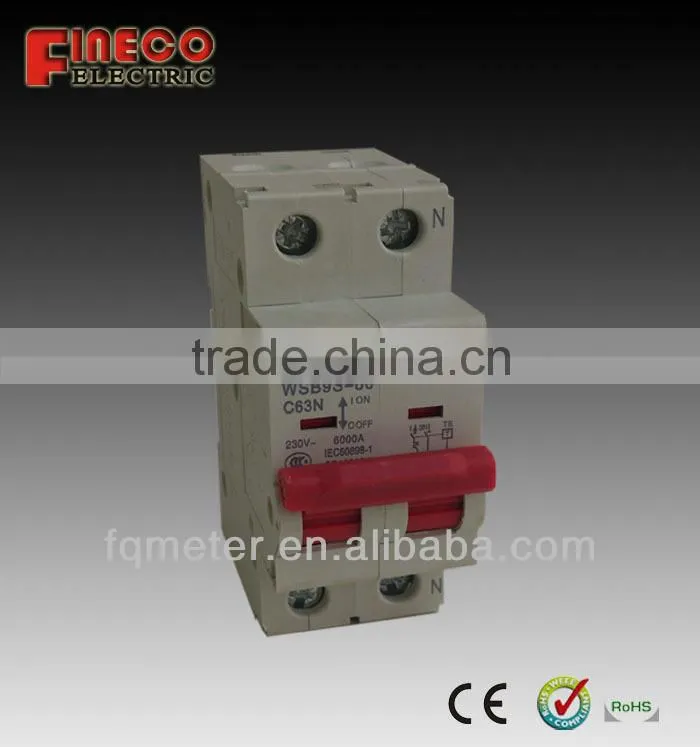 C63-80A Single phase Smart MCB switch used with Prepaid Energy meter