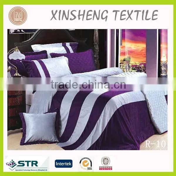 Hometextile High qualtiy bedding set Velvet emb. 9pcs comforter set
