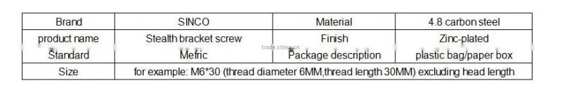 Plat round head screw, Furniture screw, hexagon screw M8*16-M8*120