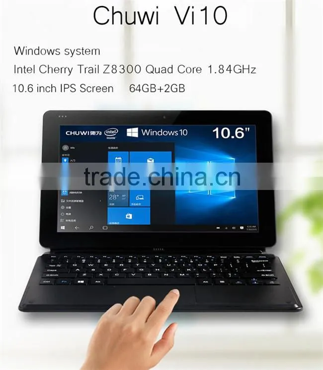 CHUWI Vi10 Ultimate 10.6" Win10 Tablet PC Intel Z8300 Bluetooth 2GB 64GB Black