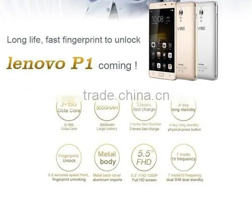 Original Lenovo VIBE P1 C58 C70 Mobile Phone 4G LTE Android 5.1 Octa Core 5.5 Inch FHD Fingerprint NFC 2GB/3GB RAM 16GB ROM